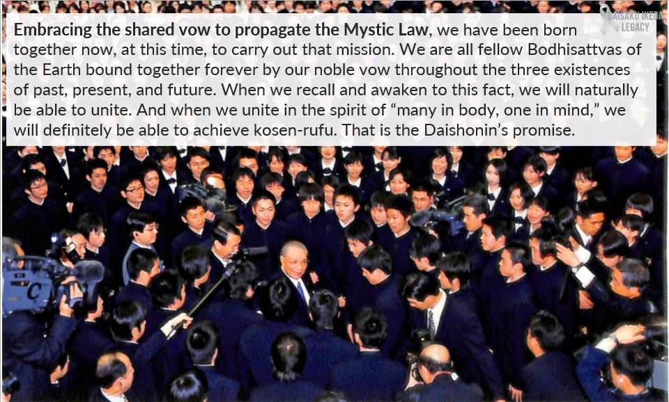 [Quotes] Embracing the shared vow to propagate the Mystic Law as our mission​