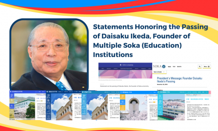 [NEWS] Statements issued on the passing of Daisaku Ikeda , the founder of various Soka (Education) Institutions