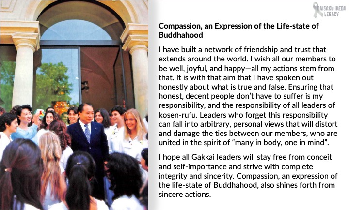 [Quotes] Compassion, an expression of the life-state of Buddhahood